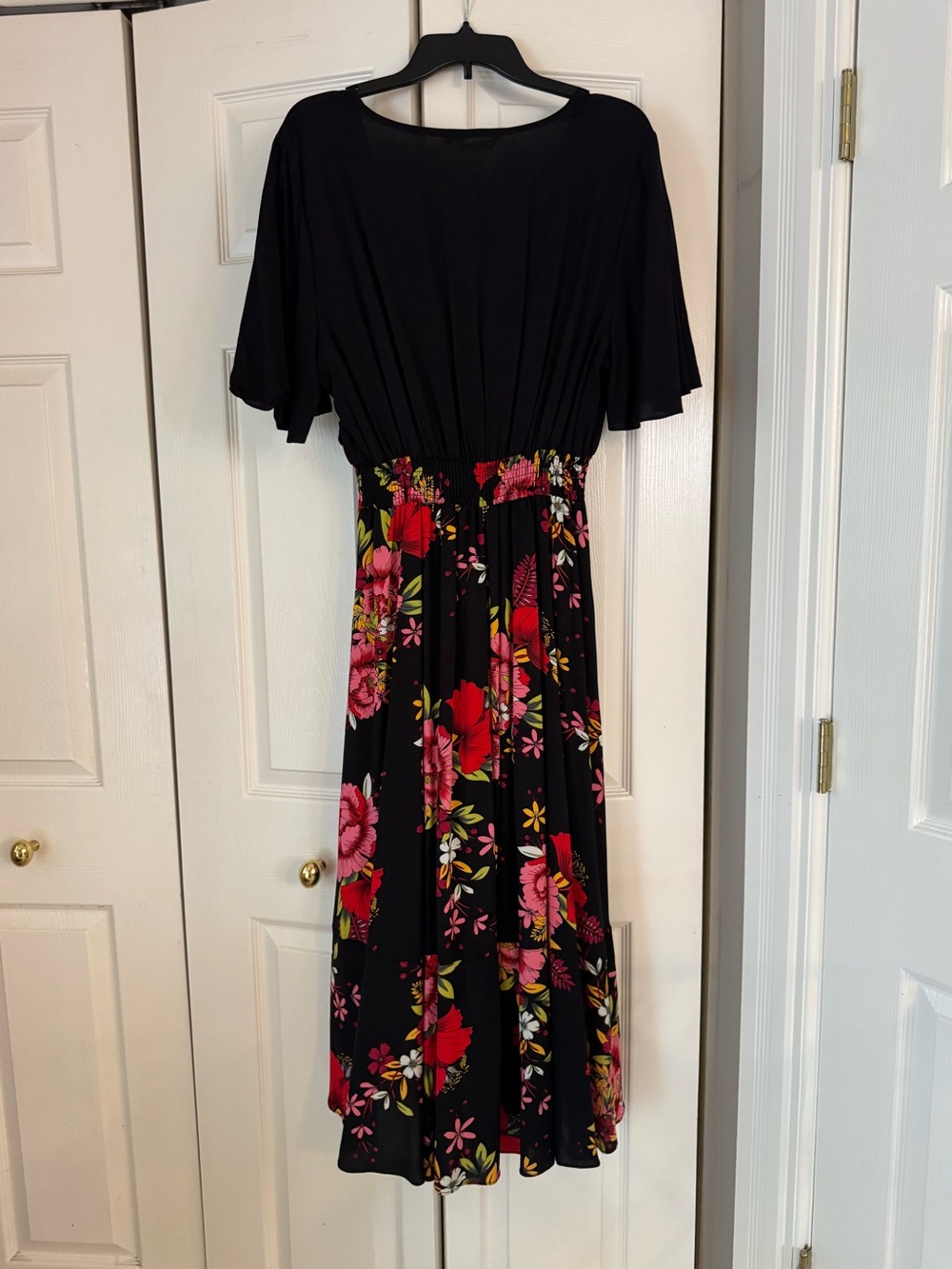 Women’s Short Sleeve Floral Maxi High Low V-Neck Flowy Dress, size XL NWT - Picture 11 of 16